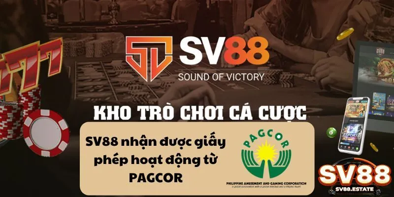 SV88 nhận được giấy phép hoạt động từ PAGCOR