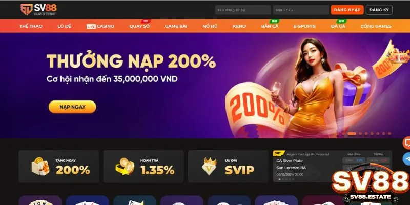 SV88 với nhiều tính năng hữu ích và đa dạng game cược